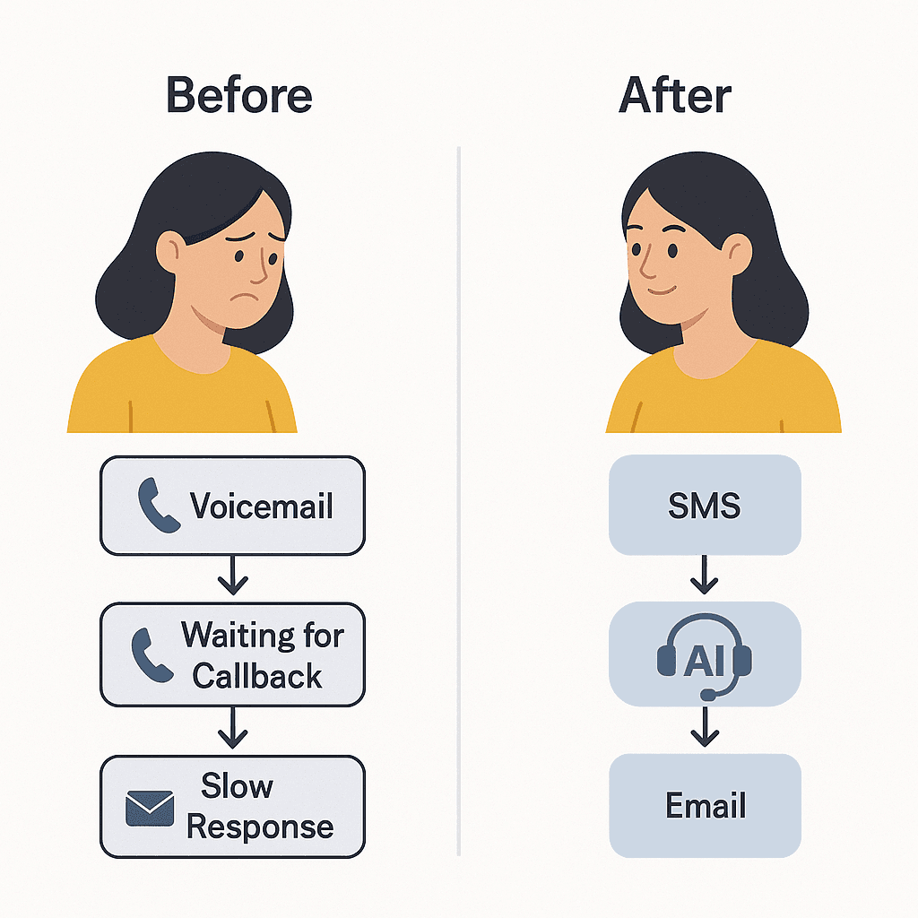 Before and after AI custom engagment