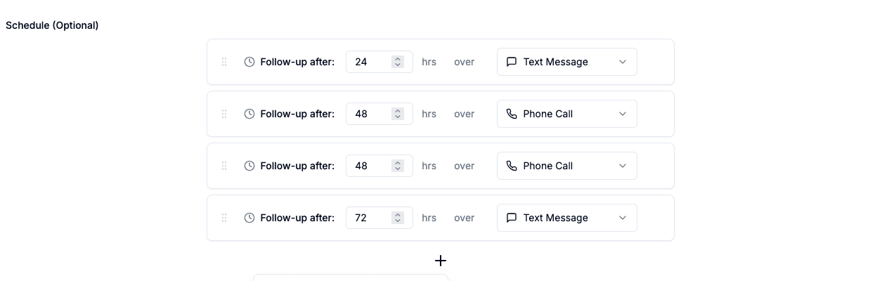 Text message follow-ups and phone call follow-ups